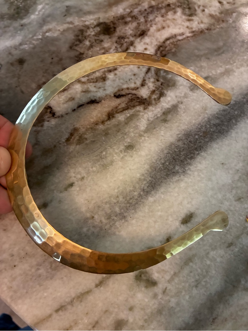 Stunning Vintage Hammered Brass Collar Necklace